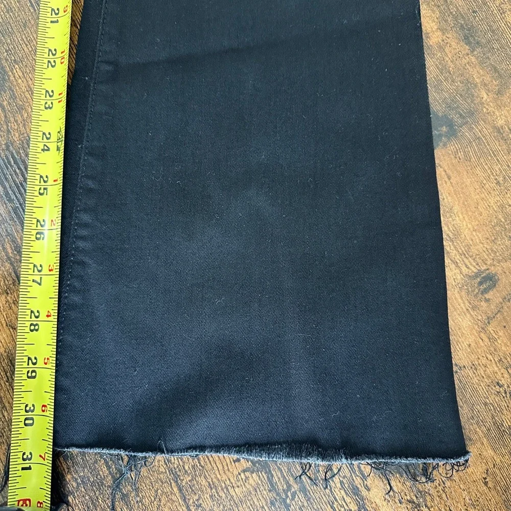 JBD Just Black Denim Flare Jeans Womens‎ 25 Black Raw Hem High Rise Stretch